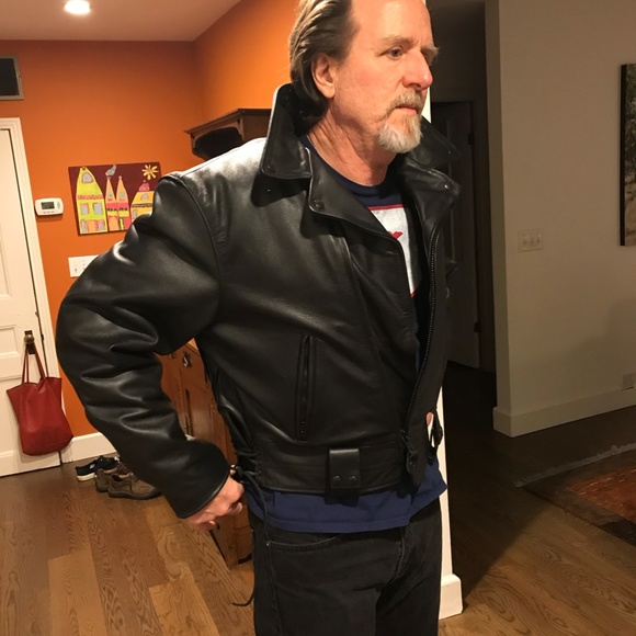 Brand New Police Leather Motorcycle Jacket